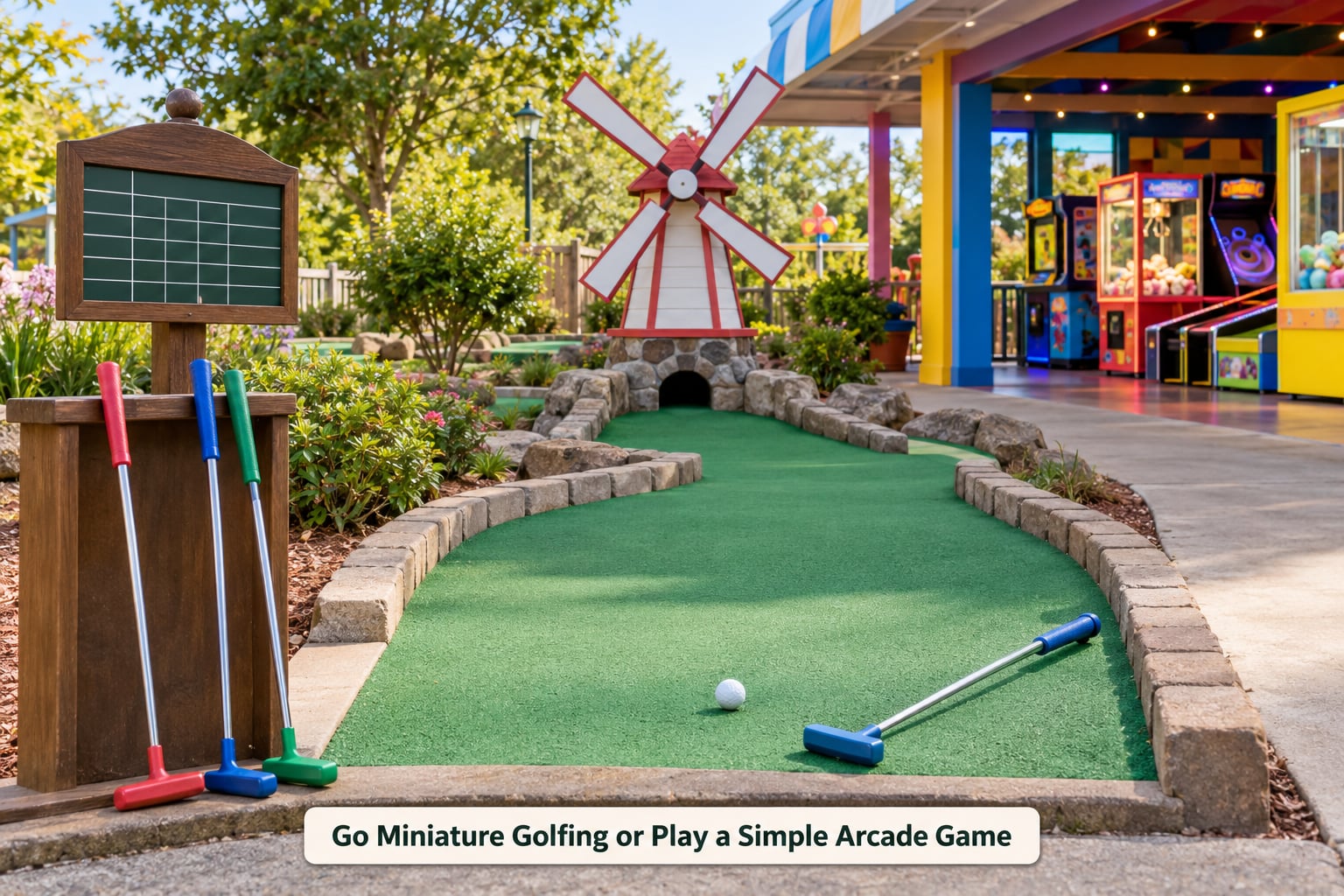 Go Miniature Golfing or Play a Simple Arcade Game