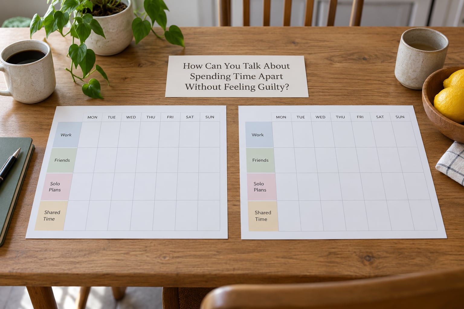How Can You Talk About Spending Time Apart Without Feeling Guilty?