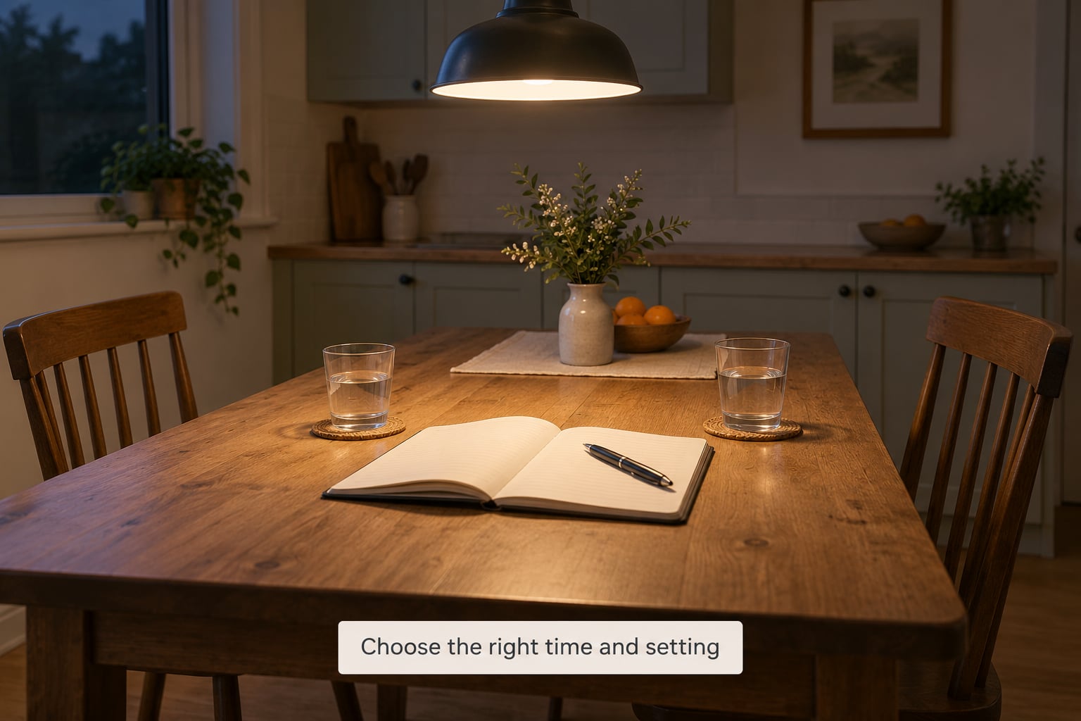 Choose the right time and setting