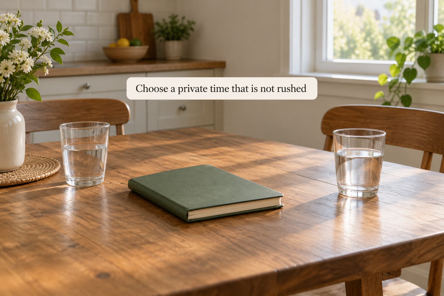 Choose a private time that is not rushed