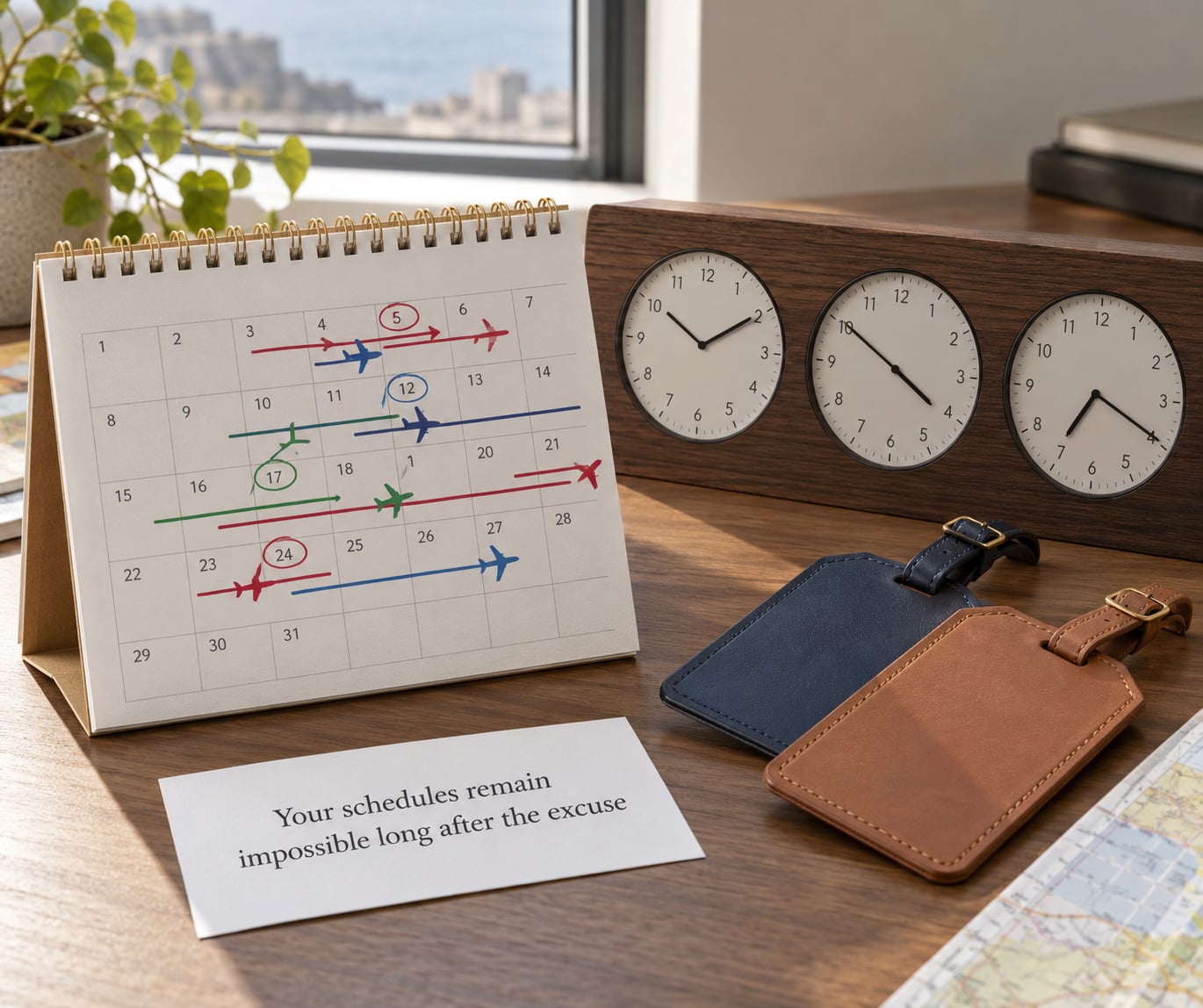 Your schedules remain impossible long after the excuse